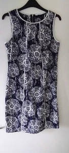 Ladies Womens Navy And White Summer Sleeveless Dress By Nine West Size S Vgc - Picture 1 of 8