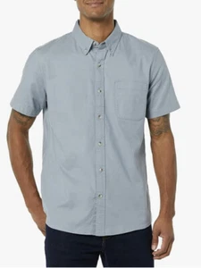Camicia Oxford NUOVA Good Threads da uomo aderente maniche corte elasticizzata M grigia - Foto 1 di 2