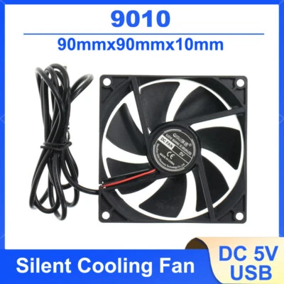 90mm DC 5V USB Cooler Black Silent Cooling Fan For Desktop PC Computer Case - Image 1 of 4