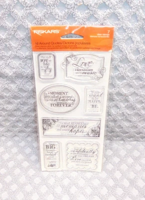 Fiskars All Around Citas Frases Estampillas Adherentes Transparentes Álbumes de Recortes Artesanías Foto 1 de 3