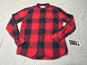 HOLLISTER Men's Size S - SMALL Long Sleeve Red and Black Plaid Flannel - Picture 1 of 17