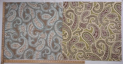 2 Ps обивка и драпировка турецкий огурец узор хлопчатобумажные ткани образцы 26 x 26 - Изображение 1 из 4