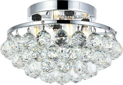 Crystal Balls Flush Mount 4 Light Kitchen Bedroom Living or Dining Room Lighting - Image 1 of 2