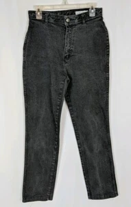 Bonjour Vintage Retro High Waisted Black Denim Jeans 90s Mom Straight Leg Sz 16 - Picture 1 of 8