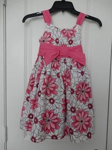 Gymboree Savanna White w/Pink Flowers Sun Dress Size 6 Built in Petticoat - Picture 1 of 4