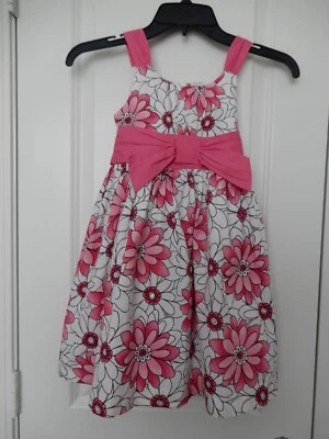 Gymboree Savanna White w/Pink Flowers Sun Dress Size 6 Built in Petticoat - Image 1 of 4