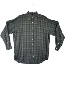 Ralph Lauren Men Size M Dress Shirt Green Plaid Button Down Collar & Closure - Picture 1 of 15