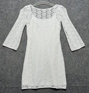 Lilly Pulitzer Dress Womens XS White Little Topanga Breakers Lace Beachy Vacay - Picture 1 of 20