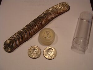 BU Roll 1980-D Washington Quarters- 40 Coins