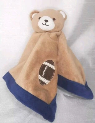 Tiddliwinks Brown Teddy Bear Football Baby Security Blanket Lovie Lovey Plush - Image 1 of 4