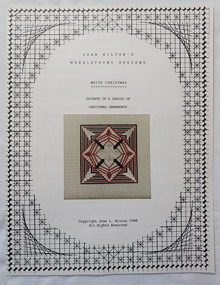 White Christmas needlepoint pattern Jean Hilton 1988 - Image 1 of 1