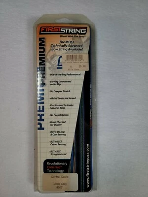 First String Premium Control Cable 40.5"  TAN/GRN Black Serving - Image 1 of 4