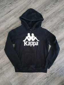 Kappa Hoodie Youth Small Black Logo Graphic Soccer Sweatshirt Activewear Classic - Picture 1 of 6