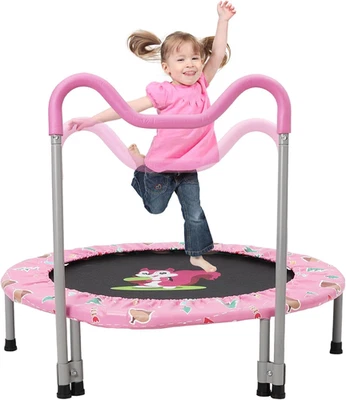 Trampolino Elastico per Bambini,36'' Tappeto Elastico Pieghevole Con Maniglie Re - Immagine 1 di 4