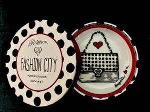 4 Posavasos Brighton Moda Ciudad Porcelana Cerámica Excelente Estado en Caja - Imagen 1 de 9