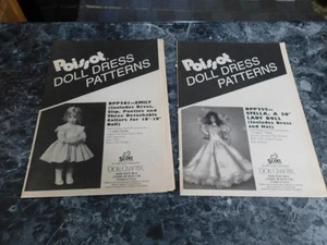 Lote de 3 patrones de vestido de muñeca Poissot para muñecas de 18 pulgadas a 20 pulgadas - Imagen 1 de 2