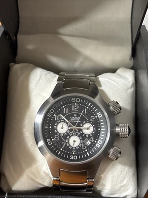 Reloj cronógrafo Croton Chronomaster para hombre funciona perfectamente 7,5 pulgadas de muñeca Foto 1 de 4