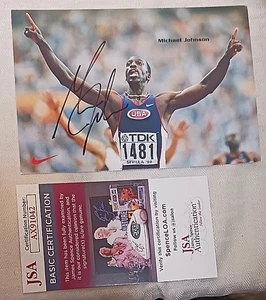 MICHAEL JOHNSON Autogramm signed NIKE Promo 4x6 Postkarte JSA Olympiade 1999 - Bild 1 von 1