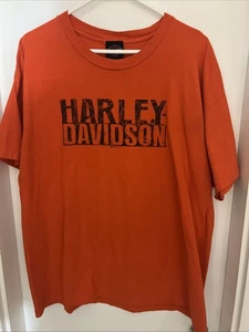Camiseta Harley Davidson Hombre Naranja Algodón Talla XL Big Moose Portland Maine - Imagen 1 de 5