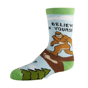 Oooh Yeah Youth Kids Crazy Funny Novertly Crew Socks (Believe) - Picture 1 of 1