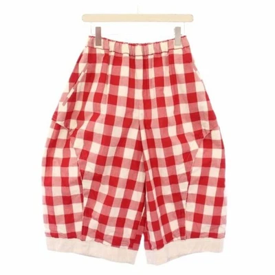 Comme Des Garcons AD2019 Wide Pants Easy Cropped Length Elastic Waist Plaid Used - Image 1 of 4