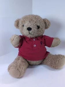 *VINTAGE* Ralph Lauren Teddy Bear NY Red Polo Plush (MOVING LIMBS) RARE - Bild 1 von 6