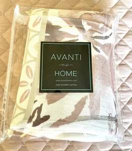 AVANTI 72 x 72 Floral Linen Shower Curtain Blush Pinks and Tan Tones Hooks Ready - Picture 1 of 8