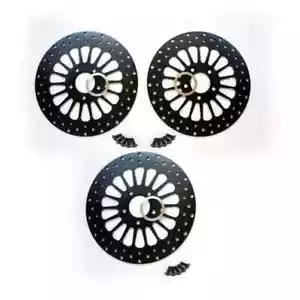 (2) FRONT & (1) REAR BLACK DNA SUPER SPOKE 11.5" ROTORS HD 2000'-2007' W/BOLTS - Picture 1 of 1