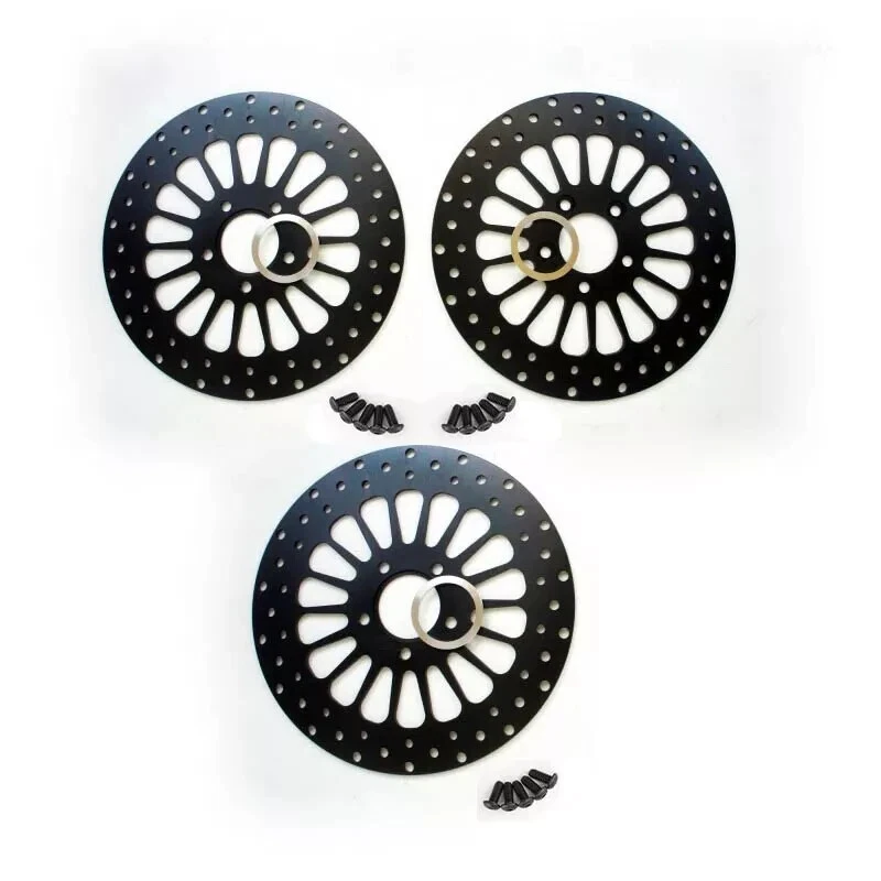 (2) FRONT & (1) REAR BLACK DNA SUPER SPOKE 11.5" ROTORS HD 2000'-2007' W/BOLTS - Image 1 of 1