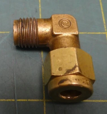 3/8 in. O.D. x 1/4 in. MIP Brass Compression 90-Degree Elbow Fitting - Image 1 of 3