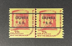 Columbia, SC Type 71 Precancel MNH Joint Line Pair 7.9 cents Drum coil US #1615