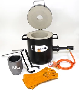 FB2M–10KG GAS METAL MELTING FURNACE Propane Forge Copper Crucible Tongs PREMIUM - Imagen 1 de 12
