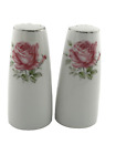 Rose Print Salt & Pepper Shaker Adult's 4" White/Silver Japan Pink Floral Rose