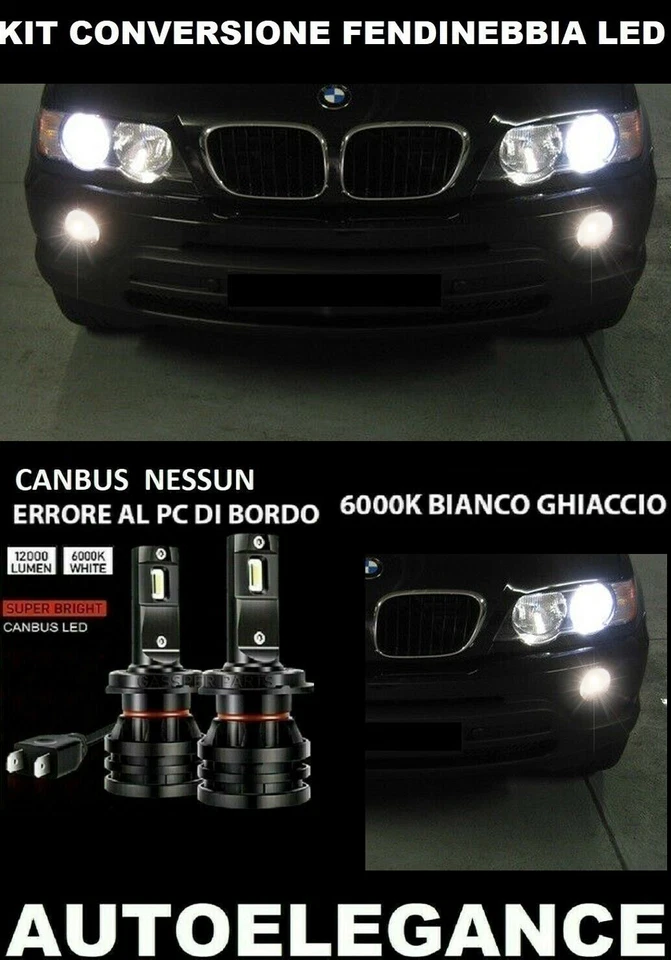 BMW X5 E53 LAMPADE FENDINEBBIA H11 LED 10.000LM CAMBUS - AT - Immagine 1 di 4