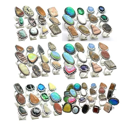 Mix Edelstein Handgemacht Designer Ringe Versilbert Verschiedene Für Look - Bild 1 von 4
