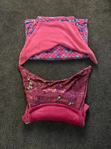 Two Justice Mermaid tail blankets Kids Soft Snuggle - Pink & Multi Color - Picture 1 of 11