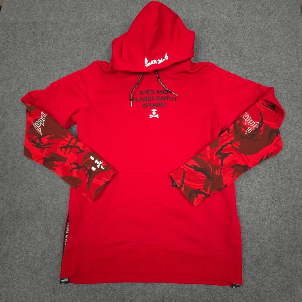 A Bathing Ape Jumper mens SMALL red hoodie long sleeve camo apunvs AAPE Size S - Image 1 of 4