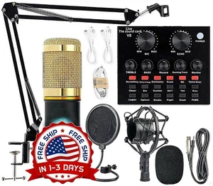 Microfono USB Condensador Para PC Estudio De Grabacion Profesional YouTube Gamer - Picture 1 of 8