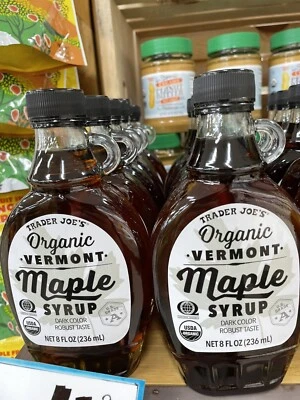 Trader Joe’s ORGANIC Vermont Maple Syrup 8 oz Great Tasting Authentic Flavor NEW - Image 1 of 4