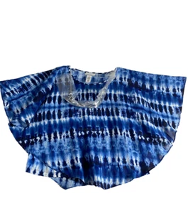 ALFRED DUNNER Poncho Bluse 2 in 1 blau Batik Damen Petite Medium PM NEU - Bild 1 von 13