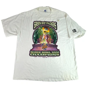 Vintage 90s Starter T Shirt Green Bay Packers Super Bowl XXXI Champions 1997 XL - Picture 1 of 9