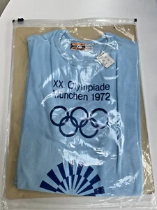 Maglietta rara Olimpiadi Monaco anni '70 1972 Monaco di Baviera Munchen XX Olympiade Deadstock - Foto 1 di 7