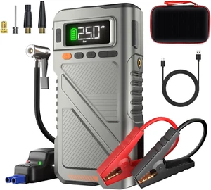 6000A Car Battery Jump Starter with Air Compressor, Portable Car Battery Jump Bo - Picture 1 of 6