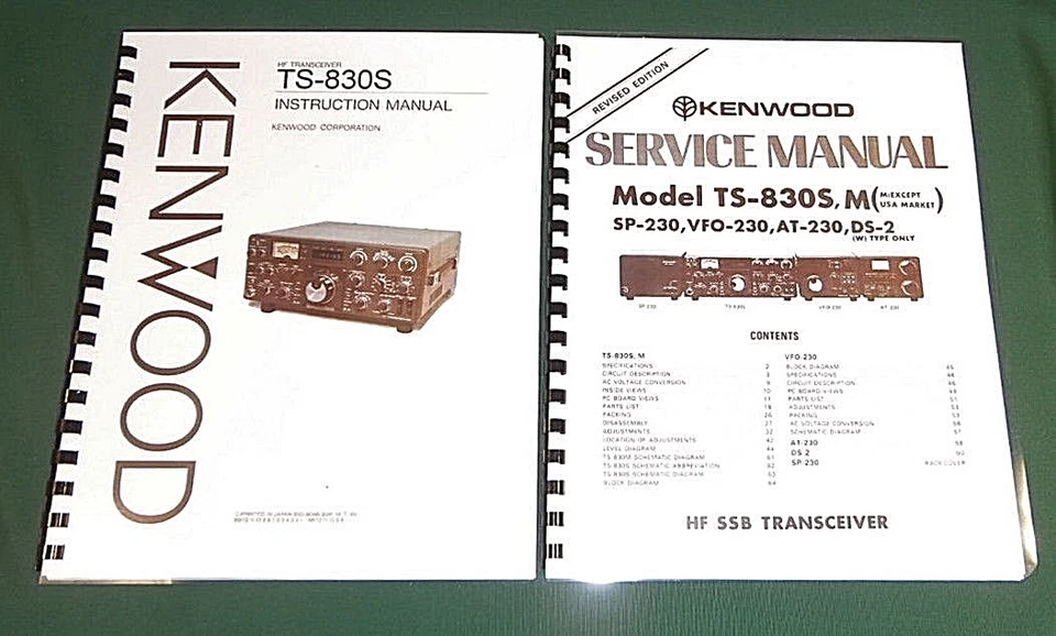 Kenwood TS-830S Service & Instruction Manuals: With 11" X 17" Foldout Schematic  - Image 1 of 1