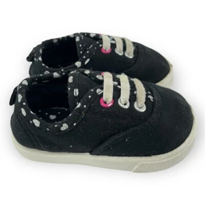 Garanimals Baby Girl’s Black Canvas Slip On Sneaker Tennis Shoes Size 3 - Picture 1 of 10