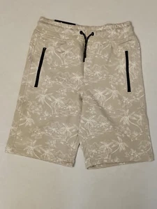 Member's Mark Boys' Knit Jogger Shorts, Size 10/12, Tropical Palm Design, Beige - Picture 1 of 2