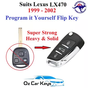 Trajes Lexus LX470 Llavero abatible remoto 1999 2000 2001 2002 4C programa usted mismo - Imagen 1 de 12