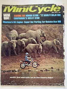 MiniCycle Motorbike Magazine May 1972 Honda SL100, Harley Baja, Chaparral Bullet - Picture 1 of 3