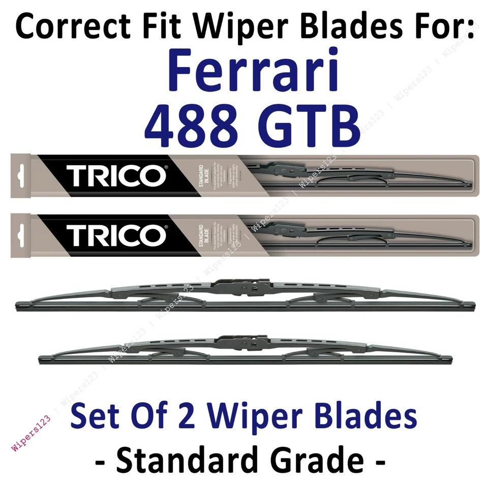 Wiper Blades 2-Pack Standard Wiper Blades fits 2016+ Ferrari 488 GTB - 30260/200 Foto 1 de 1