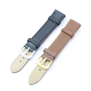 Women Men Solft Plain Watch Strap Leather Wristwatch Band Black Brown 8mm - 22mm - Picture 1 of 10